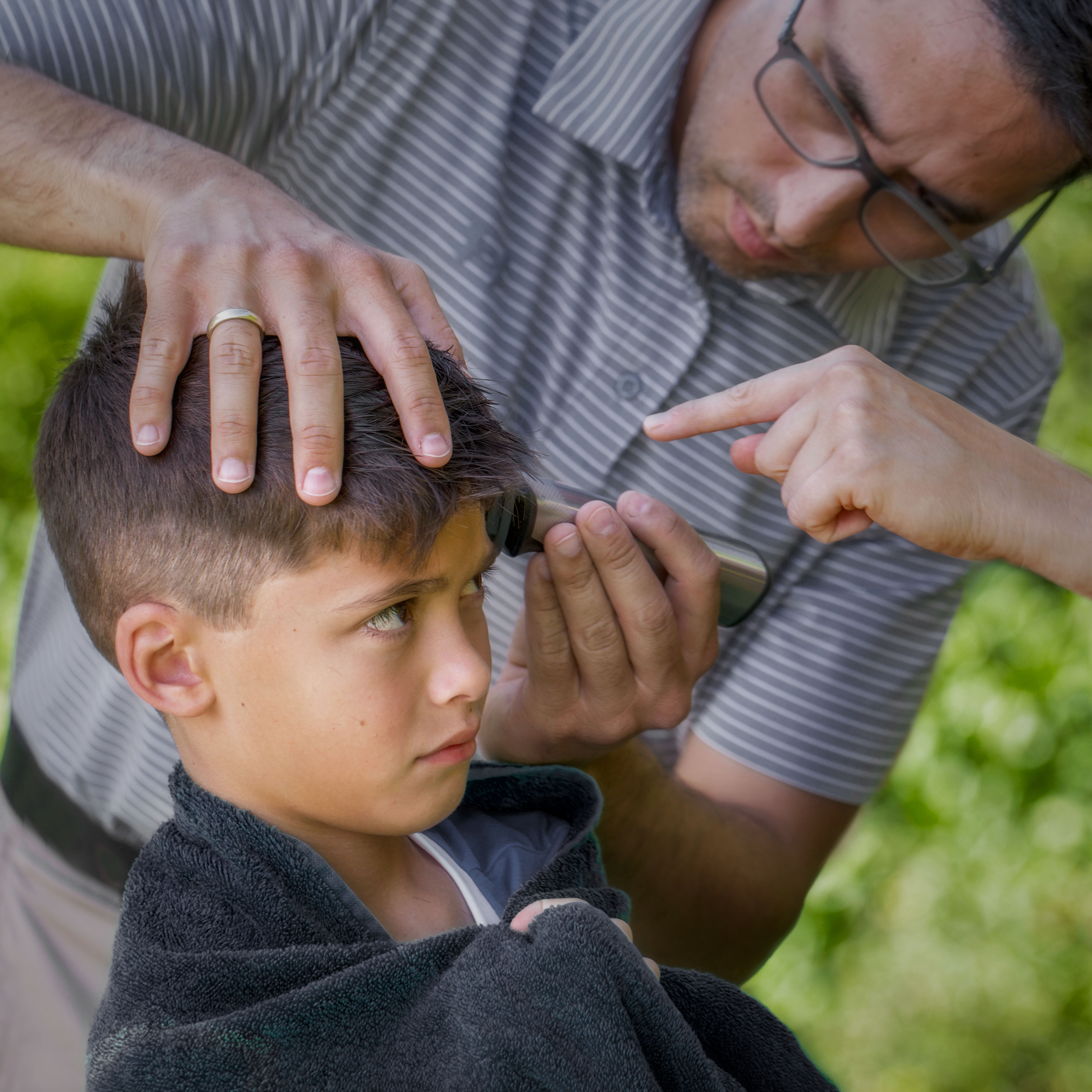 Haircut by Dad AND Mom