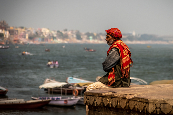 Pensive Man at Darbhanga Ghat.