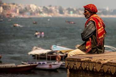 Pensive Man at Darbhanga Ghat.